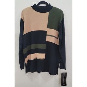 Karen Lessly Eva s Choice NWT Colorblock Knit Sweater made in USA Size XL